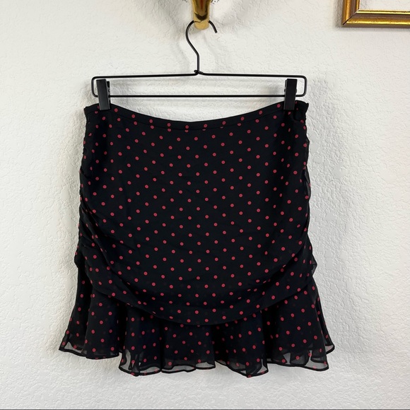 Veronica Beard 'Millie' Polka Dot Ruched Draped Mini Skirt - Picture 6 of 8